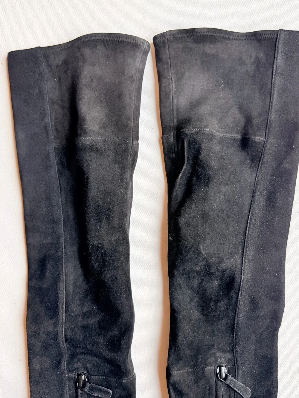 Cole Haan black suede over knee sock heeled boots